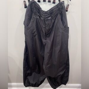 Anthropologie Grey Drawstring Pants Wide Leg Cinch Bottom Pockets Women's Small